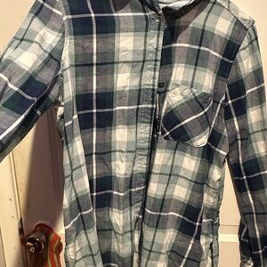 Blue and White Plaid Flannel